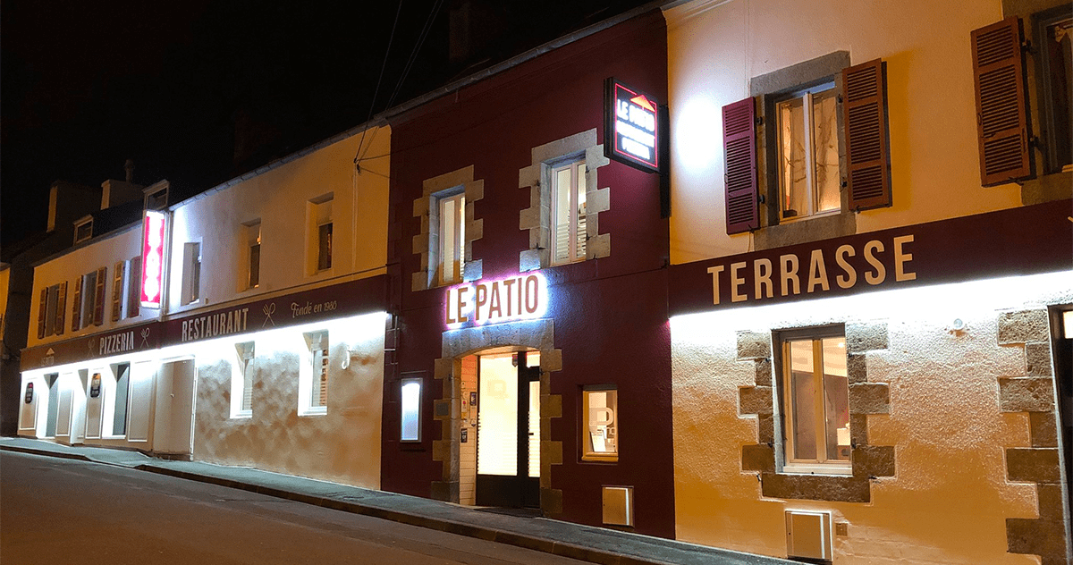 Restaurant-Pizzeria Le Patio à Landivisiau (entre Morlaix et Brest), Photo de nuit